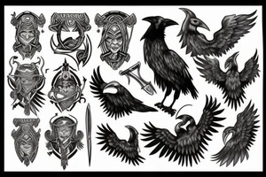 viking, raven tattoo idea