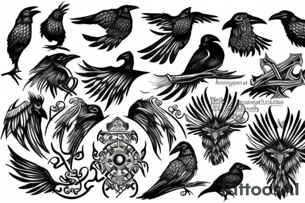 viking, raven tattoo idea