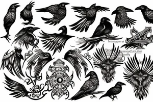 viking, raven tattoo idea