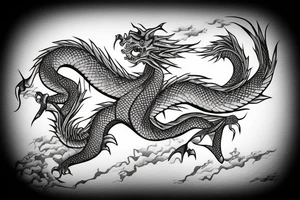 Wisdom dragon in a Japanese setting tattoo idea