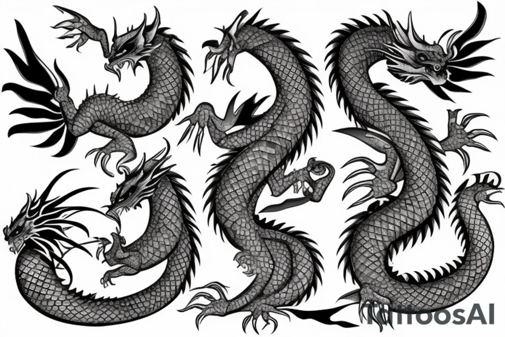 Wisdom dragon in a Japanese setting tattoo idea