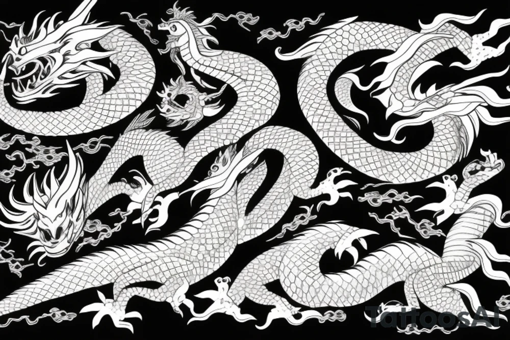 Wisdom dragon in a Japanese setting tattoo idea