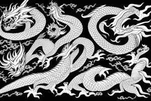 Wisdom dragon in a Japanese setting tattoo idea