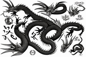 Wisdom dragon in a Japanese setting tattoo idea