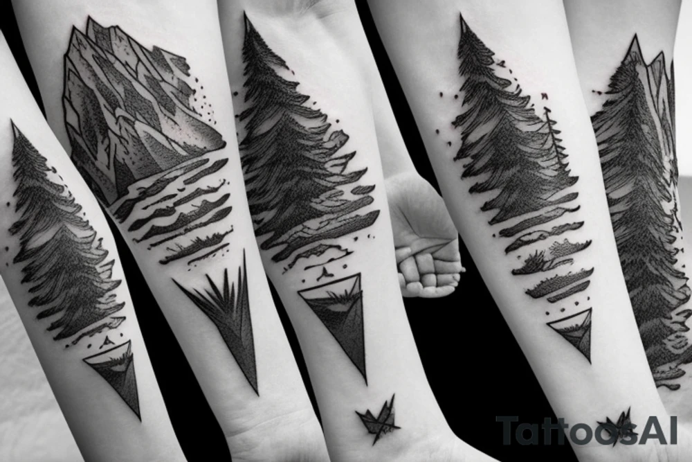 Minimalistic mountain tattoo idea