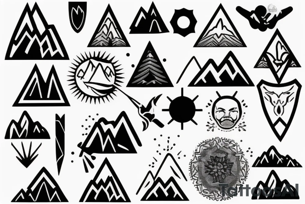 Small minimalistic mountain tattoo idea