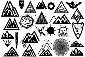 Small minimalistic mountain tattoo idea