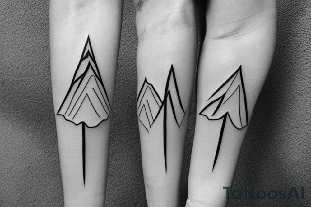 Small minimalistic mountain tattoo idea