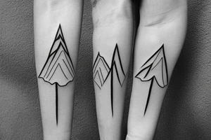 Small minimalistic mountain tattoo idea
