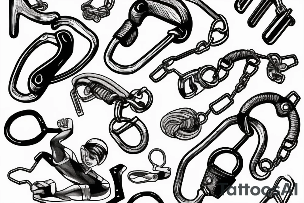 Small climbing carabiner tattoo idea