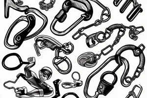 Small climbing carabiner tattoo idea