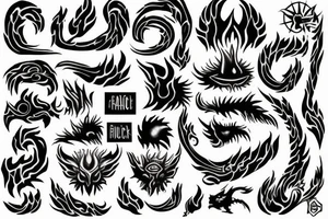 Words with flame tattoo idea
