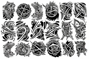 cyber abstract ornamental tattoo idea