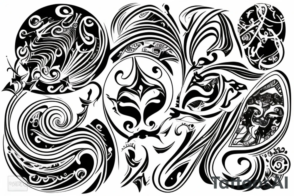 cyber abstract ornamental tattoo idea