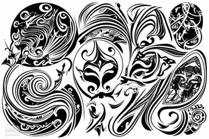 cyber abstract ornamental tattoo idea