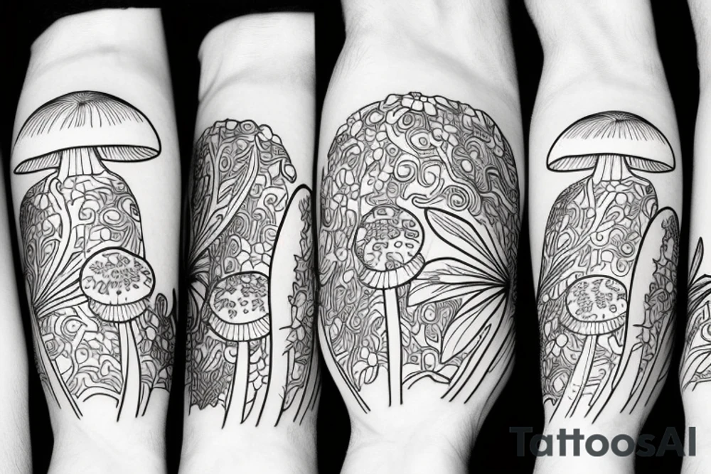 Mushrooms tattoo idea