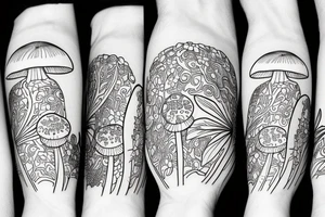 Mushrooms tattoo idea