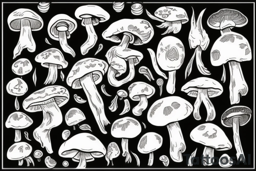 Mushrooms tattoo idea