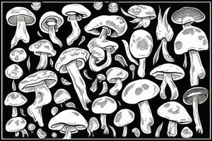 Mushrooms tattoo idea