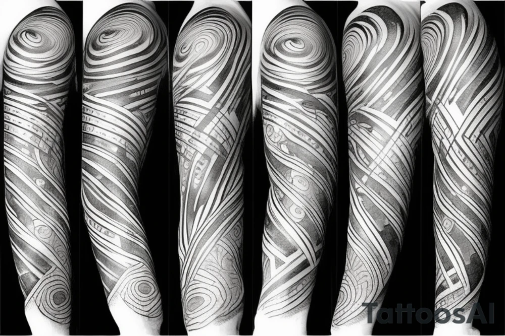 A tattoo to cover the hand and arm with traits and space stuff tattoo idea