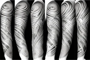 A tattoo to cover the hand and arm with traits and space stuff tattoo idea