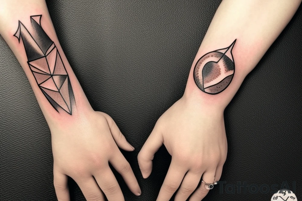 A tattoo to cover the hand and arm with traits and space stuff tattoo idea
