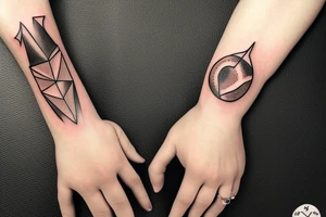 A tattoo to cover the hand and arm with traits and space stuff tattoo idea