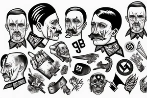 hay un dibujo de hitler con culebras con tattoo idea