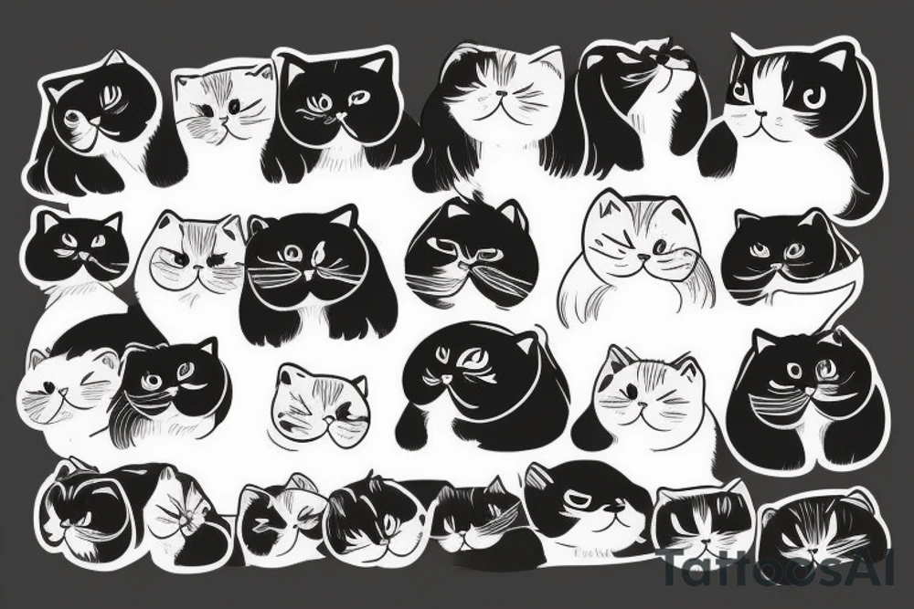 Girl hugs a Scottish fold cat tattoo idea