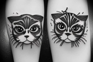 Scottish fold cat tattoo idea