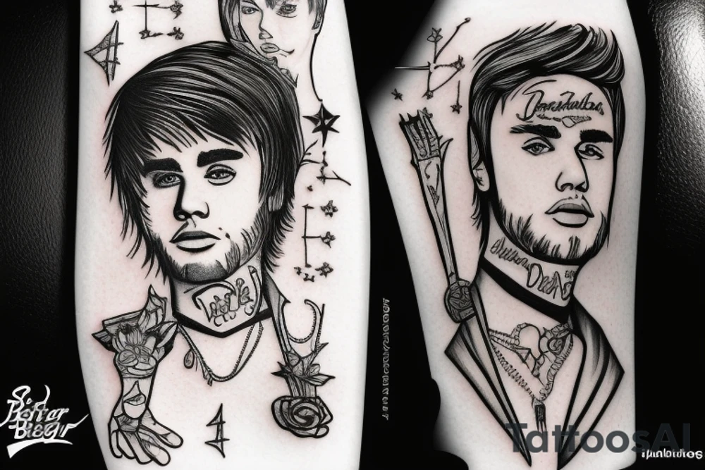 justin beiber con un cuchillo tattoo idea