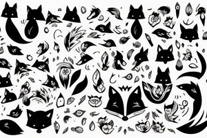 Black fox smoking tattoo idea