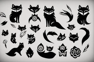 Black fox smoking tattoo idea