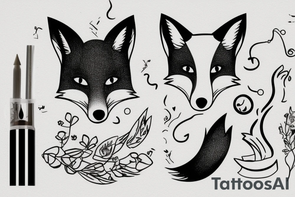fox smoking cigarette tattoo idea