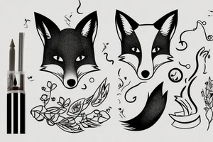 fox smoking cigarette tattoo idea