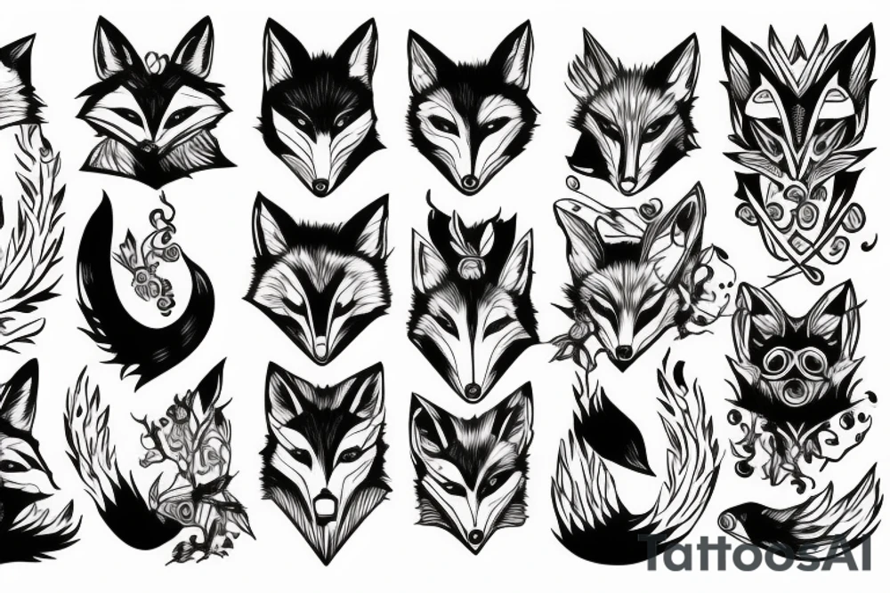 Evil fox tattoo idea