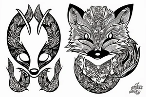 Evil fox tattoo idea
