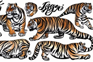 Tiger tanning on the beach tattoo idea