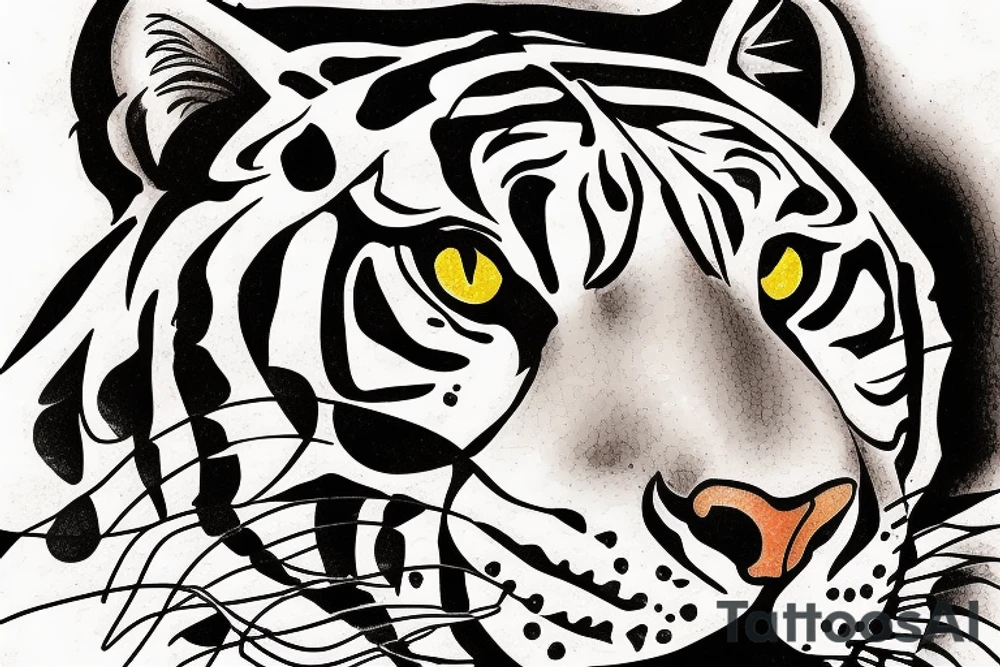 Tiger tanning on the beach tattoo idea