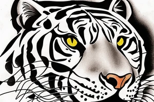 Tiger tanning on the beach tattoo idea