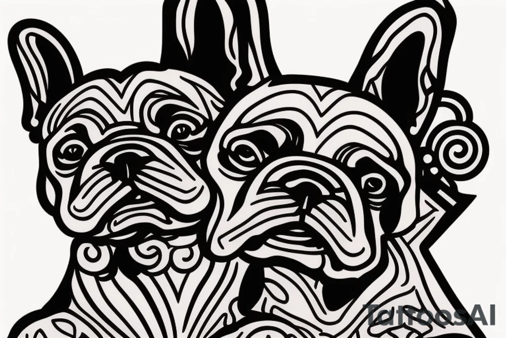 French bulldog tanning on the beach tattoo idea
