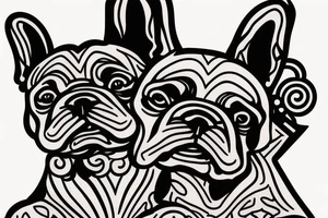French bulldog tanning on the beach tattoo idea