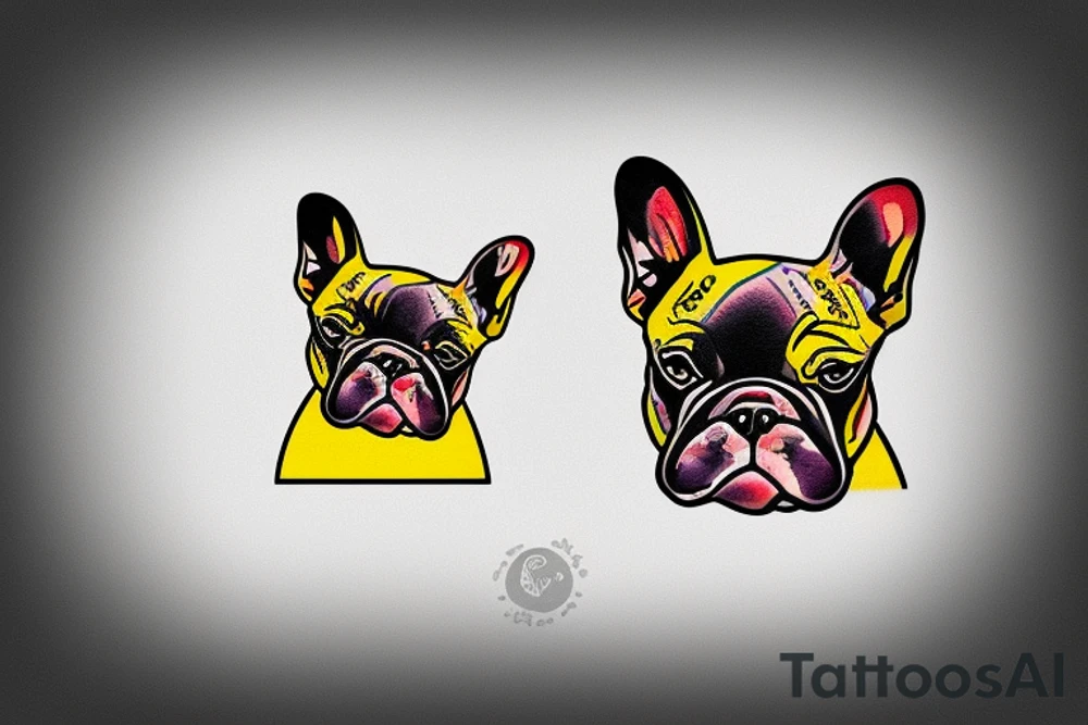 French bulldog tanning on the beach tattoo idea