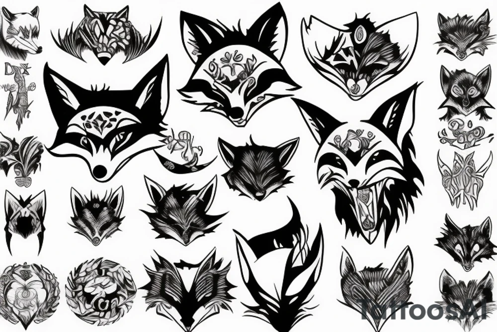 Demon fox tattoo idea