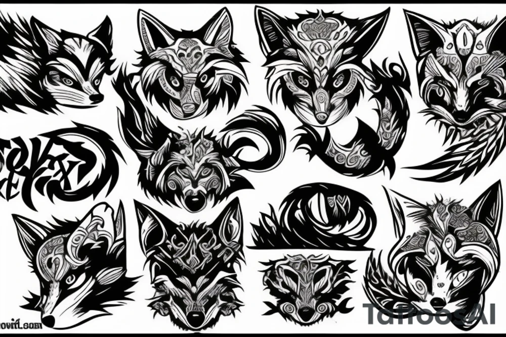 Demon fox tattoo idea