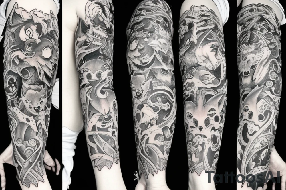 Demon fox tattoo idea