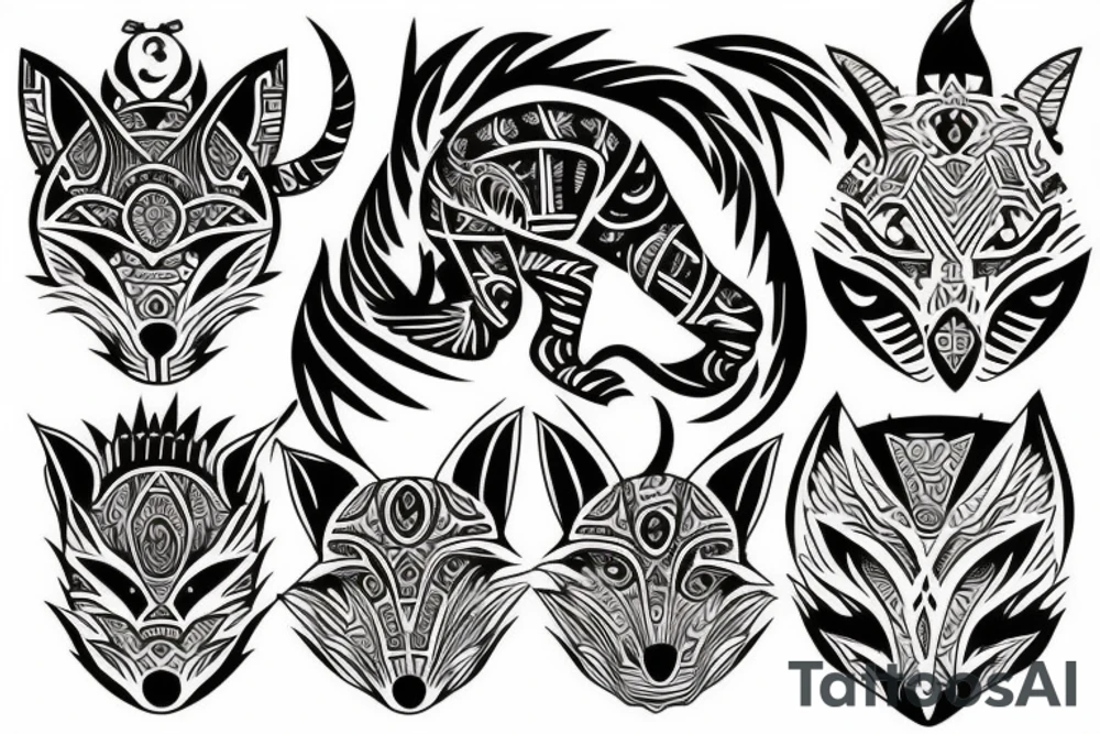Demon fox tattoo idea