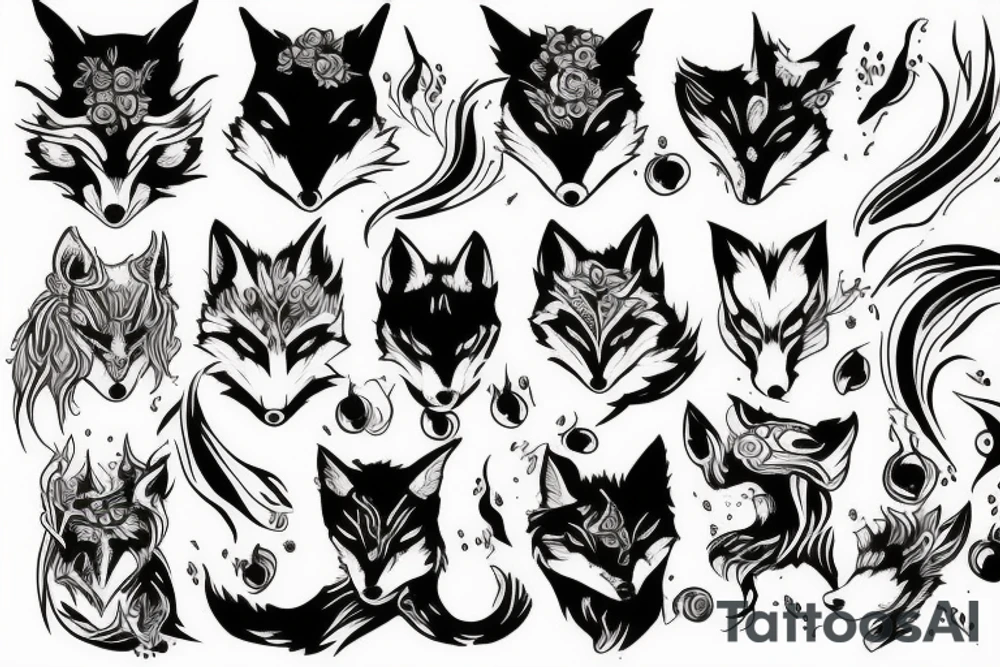 Demon fox tattoo idea