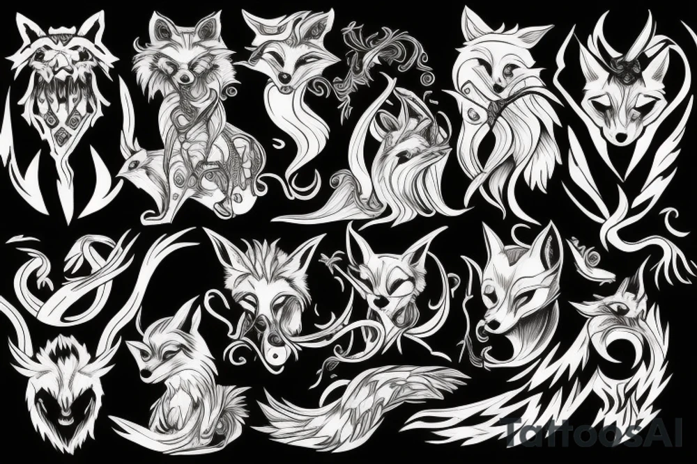 Demon fox tattoo idea