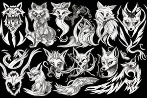 Demon fox tattoo idea